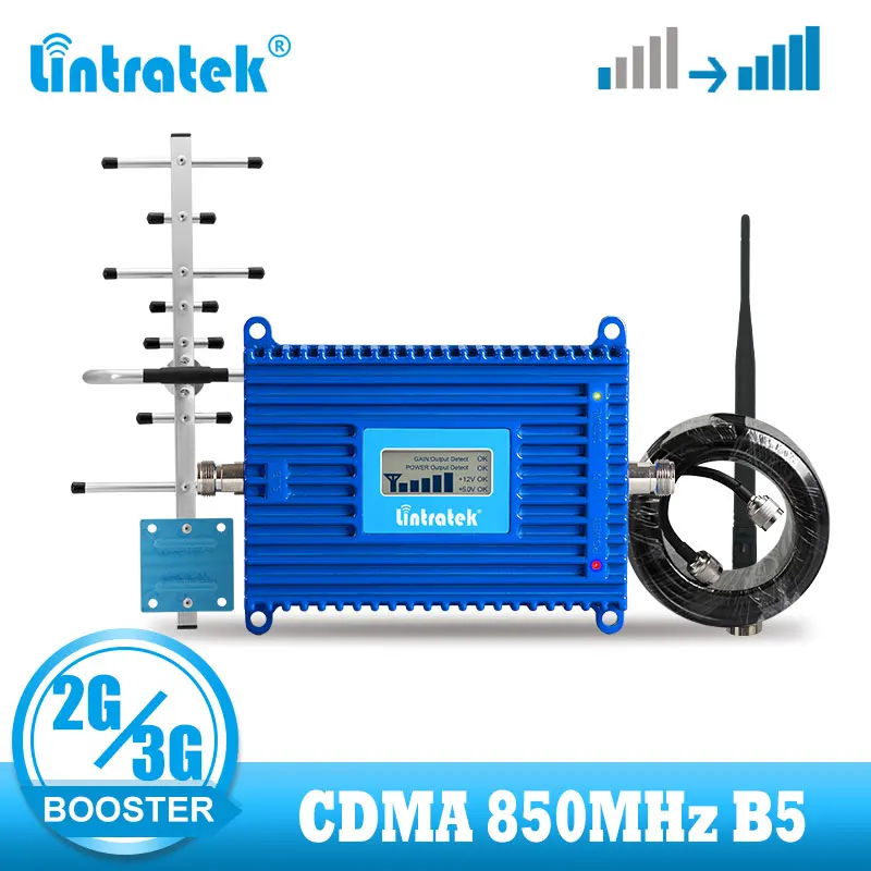 Lintratek CDMA 850 МГц усилитель ретранслятора сотового сигнала B5 2G или 3G мобильный