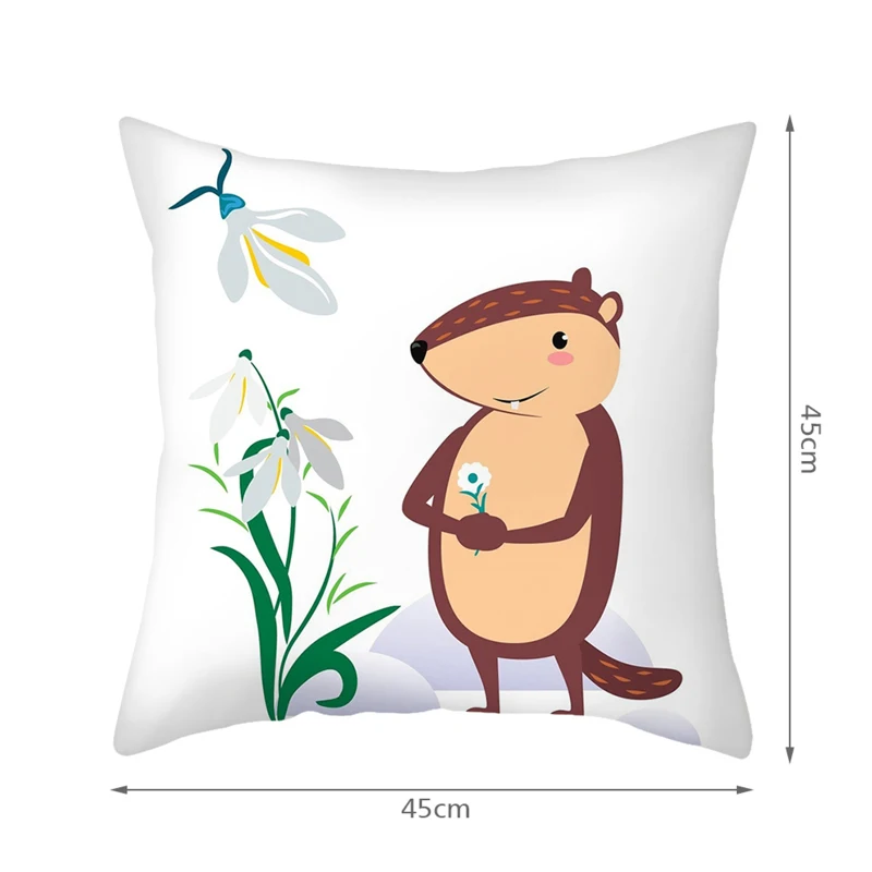 

Cushion-cover Cute Groundhog Animal Cushion Covers Throw Pillow Cases for Sofa Bed Pillowcase Sofa Cases Home Decoration 45x45