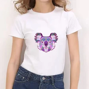 2021 Cut Koala Print Short Sleeve Summer Cute Cartoon Graphic Casual Womens Ladies 90s Harajuku Ullzang Fashion Korean T-shirt