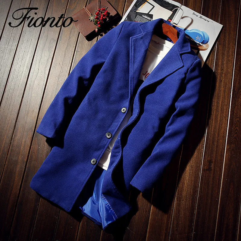 FIONTO британский стиль большой размер Мужская зимняя Дикая мода Slim Fit многоцветное