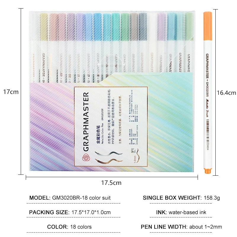 

18 color Metallic Double Lines Art Markers Out line Pen Fluorescent Highlighter Pen Markers Pastel Drawing Pen for Student