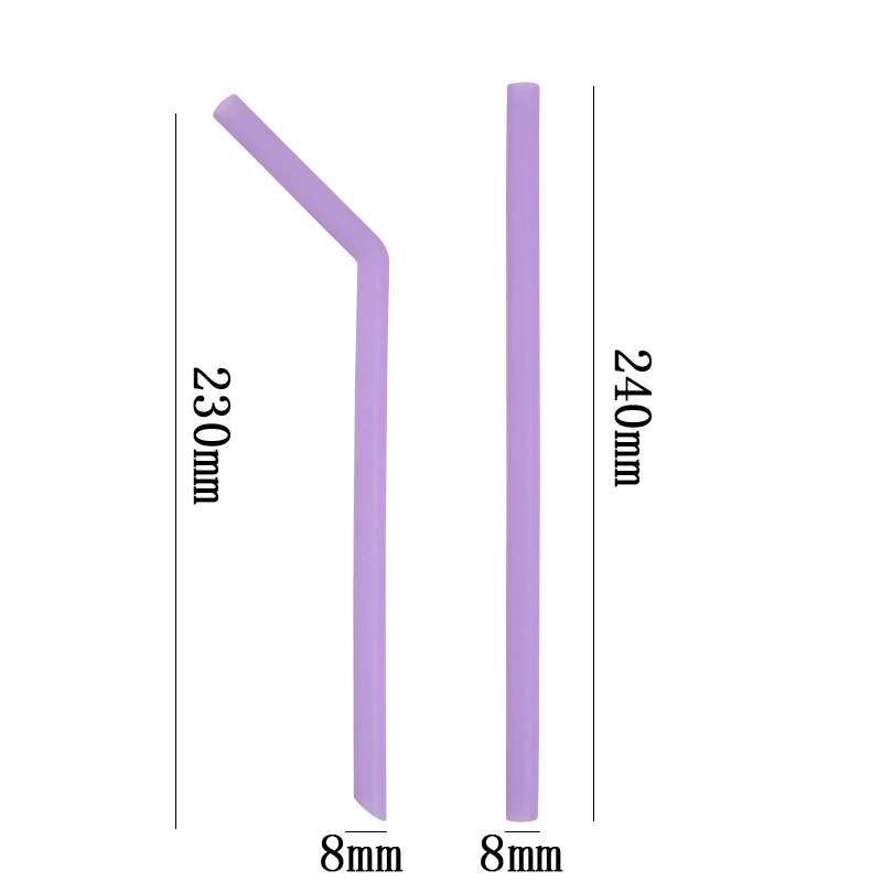 

Kitchen Accessory Reusable Silicone Drinking Straws Foldable Flexible Straw with Cleaning Brushes Kids' Party Supplies Bar Tools