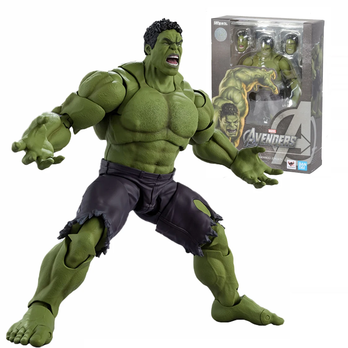 

Bandai Shf Marvel Hulk Slagschade Versie Robert Bruce Banner Avengers Anime Action Figure Collection Model Kids Toys Gift