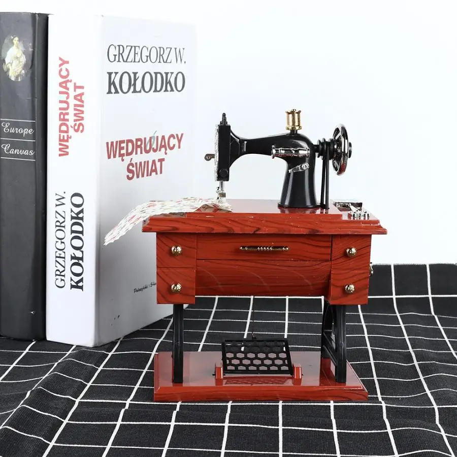 Винтажная мини швейная машина форма музыкальная шкатулка для хранения ювелирных