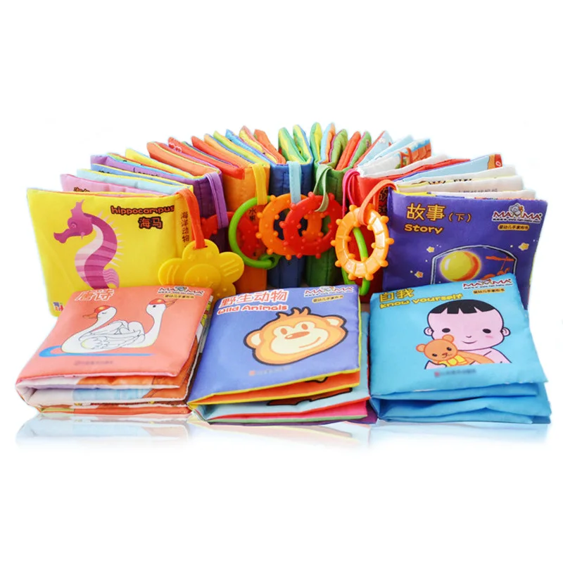 

1pc Soft Newborn Cloth Book Baby Stroller Rattle Teether Toys For Infant Toddler Early Learning Educational Toys
