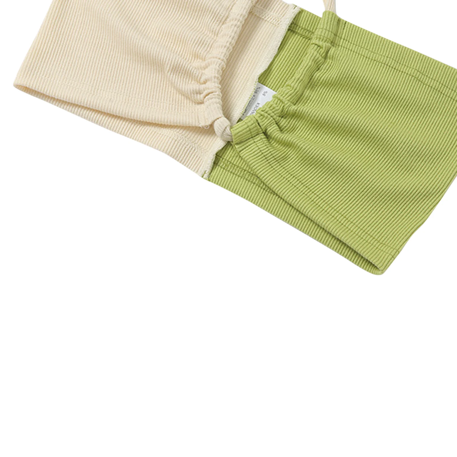 

Womans Sexy Contrast Color Camisole Lace-up Halter Midriff-baring Backless Slim Elastic Boob Tube Top