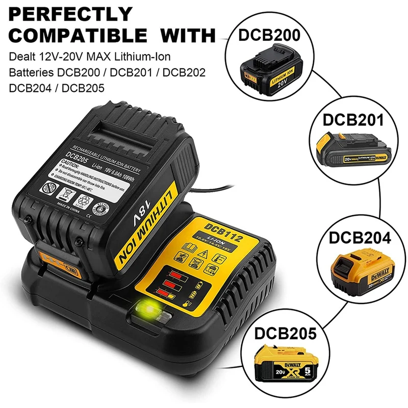 Хорошее качество DCB112 li ion зарядное устройство для Dewalt 10 8 в 12 В 14 4 18 Dcb101 Dcb140 Dcb105