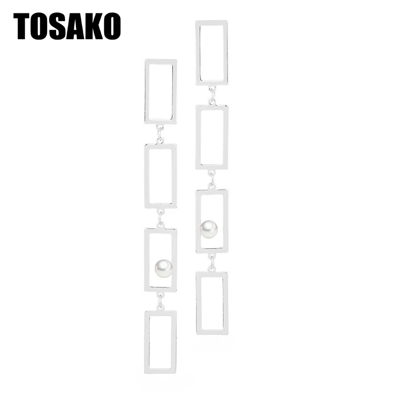 

TOSAKO Drop Earring Fashion New Stainless Steel Gold Color Long Chain Earrings for Women