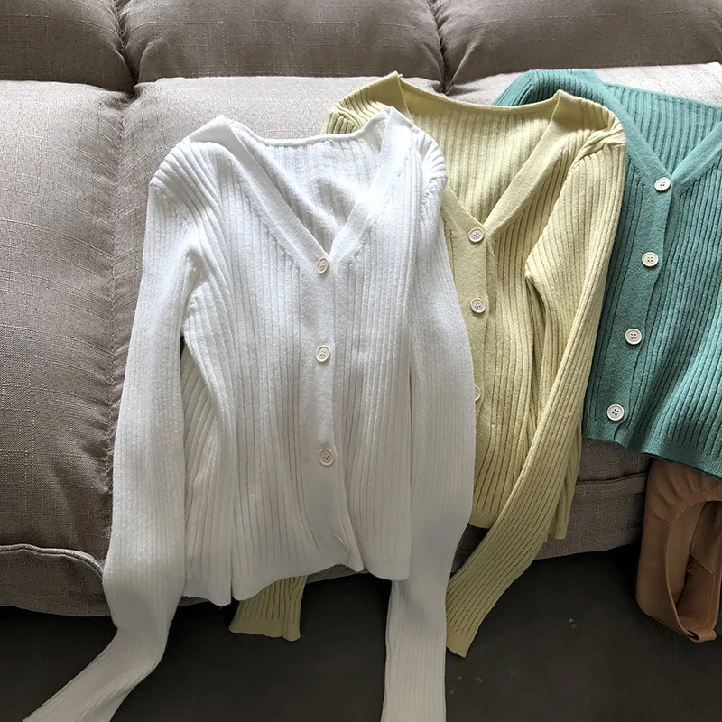 Новинка 2020 женский розовый вязаный кардиган на одной пуговице с длинным рукавом