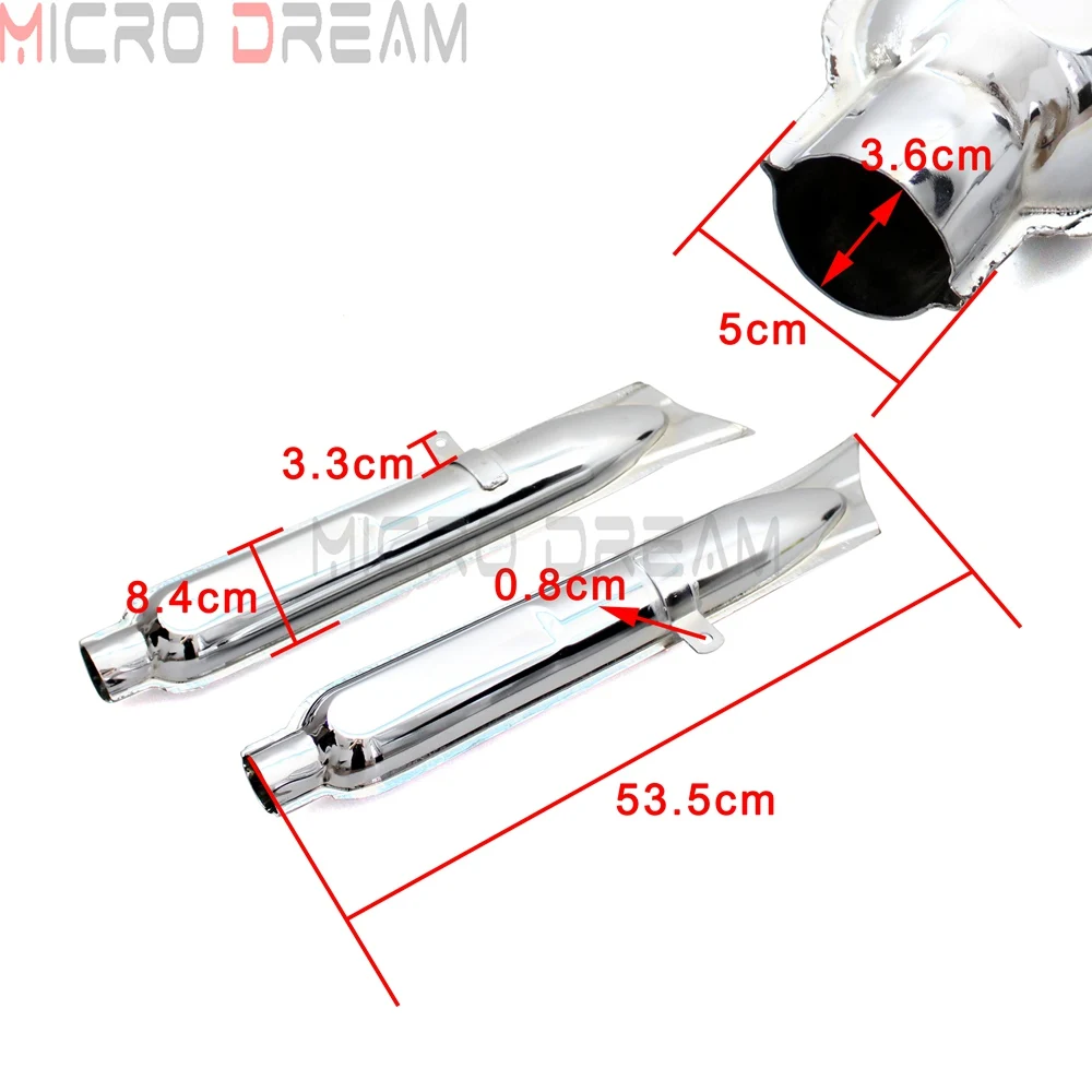 Хромированная выхлопная трубы глушителя для мотоцикла в стиле ретро 750cc труба BMW