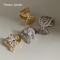 timeless wonder glam zirconia geo pig nose stackable rings women jewelry punk cocktail goth ins designer top fancy rare mix 5325