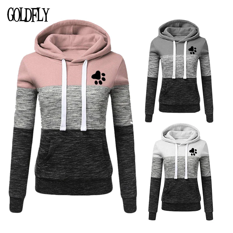 Женские толстовки свитшоты пуловер с длинным рукавом и карманами худи Женская