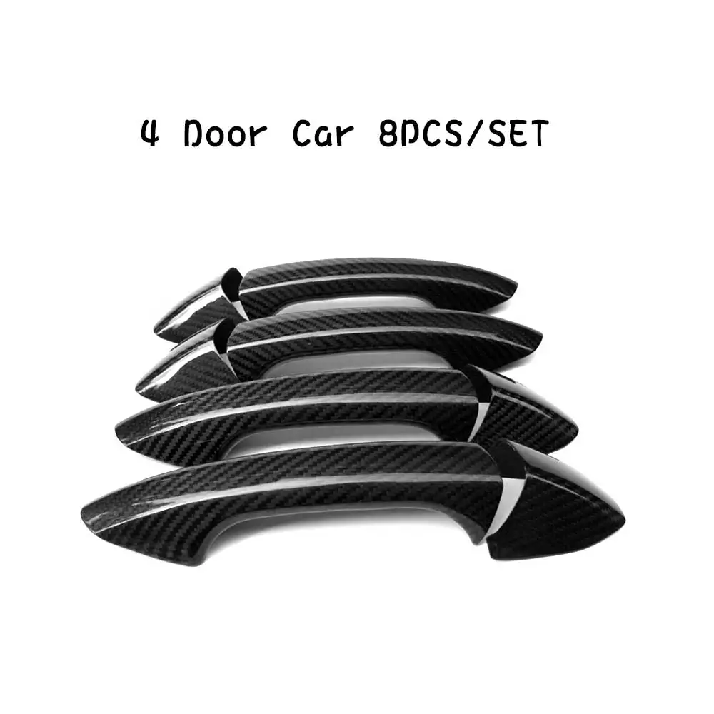 4 Door Car 8PCS For Mercedes-Benz C S E CLS Class W204 W205 C205 W207 W218 C63 E63 S63 AMG Not for G class Door Handle Cover Trim Carbon Fiber - Цвет: 4 Door Car 8PCS
