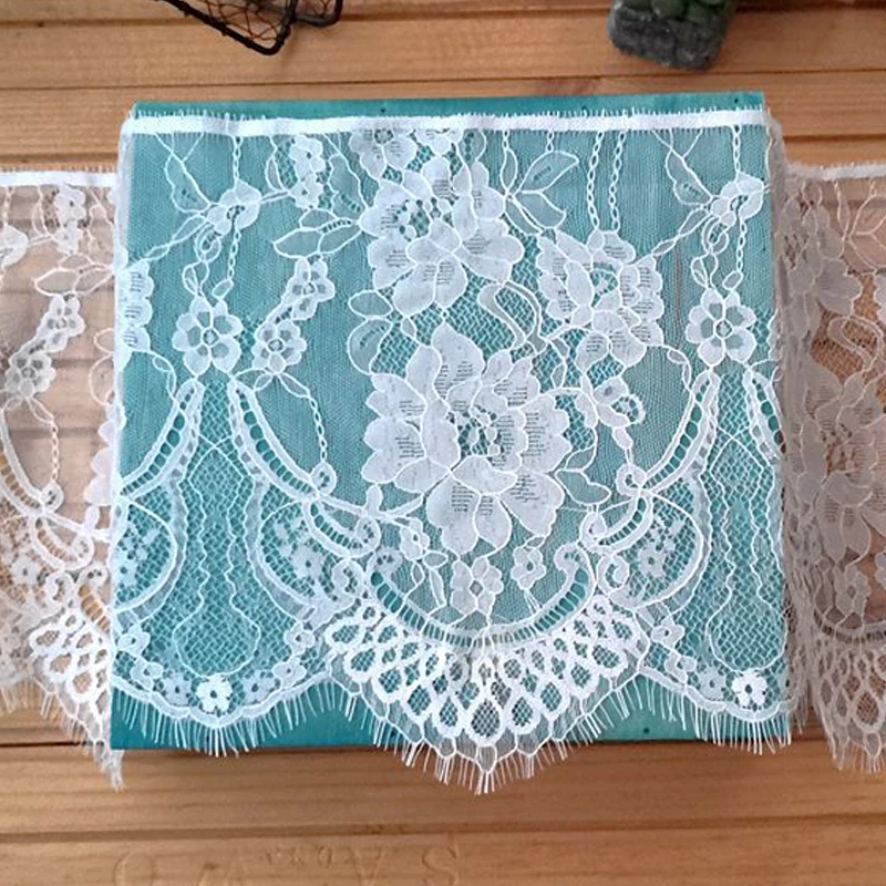 26cm Wide Eyelashes Lace trim Flower Unilateral Wave Fabric Handmade DIY Clothing Wedding Dress Skirt Accessories 1.5Meters | Дом и сад