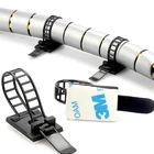 Зажимы для кабелей, регулируемые, пластиковые, самоклеящиеся, 20 шт.