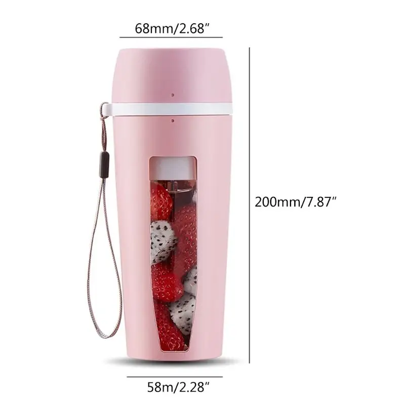 

400ml Portable Juicer Cup Electric USB Rechargeable Fruit Blender Machine Mixer Mini Fast Blenders Maker