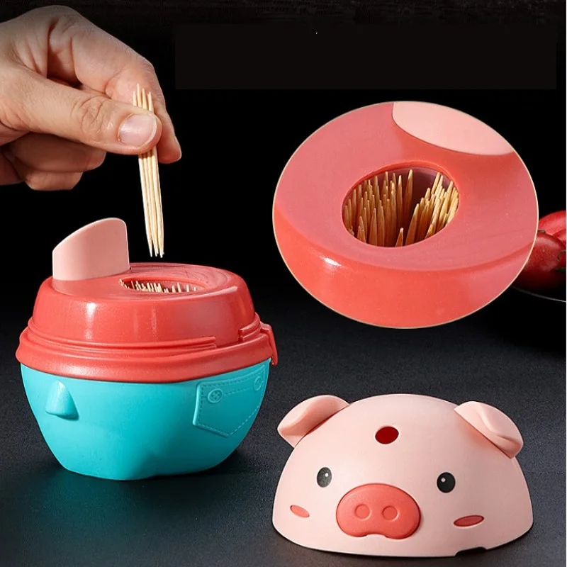 

Piggy Toothpick Holder Automatically Pops Up Toothpick Box Home Living Room Dining Room Toothpick Storage Box For Toothpicks
