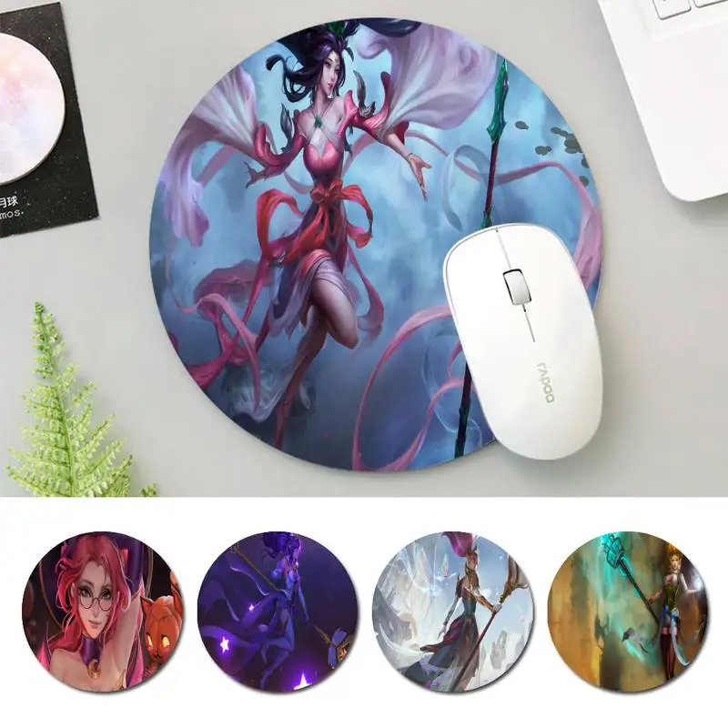 

2020 LOL Janna office Pad Keyboard Mat Desk Durable Desktop Mousepad Rubber Gaming Round Mouse Pad Office Mouse Mat