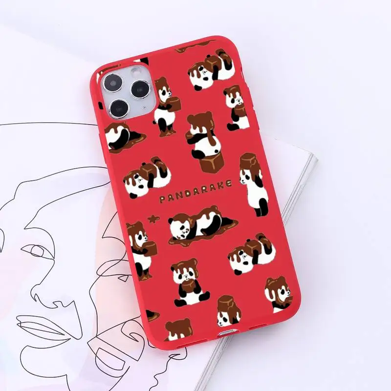 

cartoon china panda Cute Animal Phone Case Candy Color for iPhone 6 7 8 11 12 s mini pro X XS XR MAX Plus
