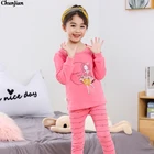 Пижама детская хлопковая для сна, одежда для сна принцессы для девочек от 2 до 12 лет, комплекты детской одежды на весну и осень