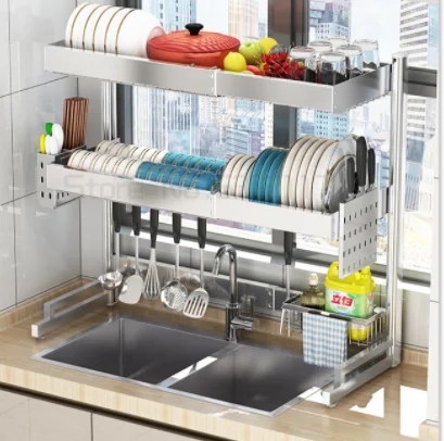

Retractable 304 stainless steel kitchen sink storage rack bowl rack chopsticks drain rack dishwasher storage rack