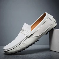 men summer fashion pig skin soft casual shoe hombre breathable comfy leather loafer moccasins male slip on leisure driving shoes