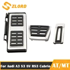 Накладка на педаль автомобиля Zlord для Audi A3 S3 8V RS3 Cabrio AT MT, из нержавеющей стали