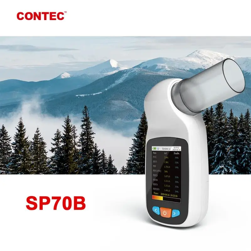 Портативный цифровой спирометр CONTEC Спирометрия Легочной функции Bluetooth SP70B |