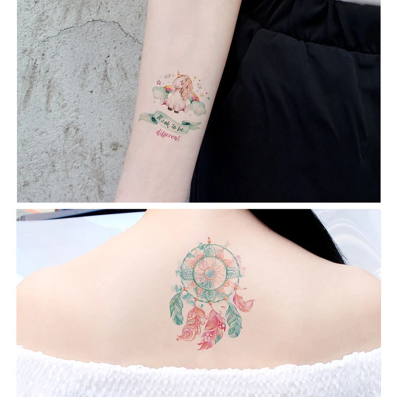 Временная татуировка для тела 21 вид Красивые Цветочные татуировки Бабочка Кит