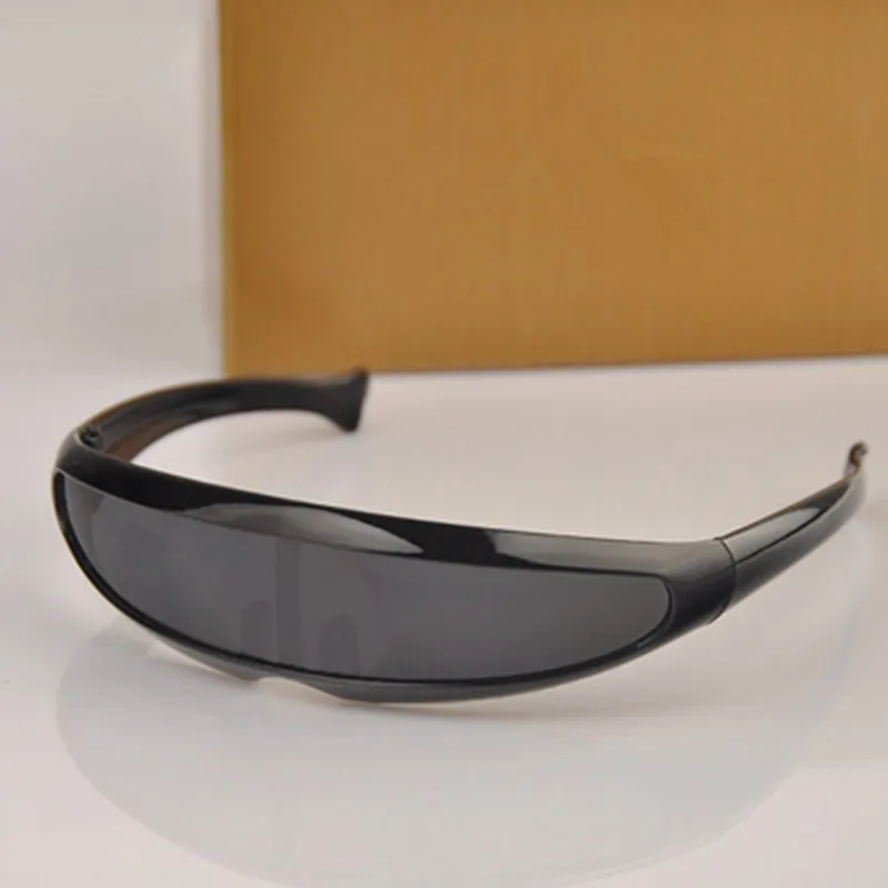 Black-Gray lens Узкие циклопы солнцезащитные очки UV400 индивидуальные зеркальные линзы костюм очки Новые вечерние украшения - Цвет: Black-Gray lens