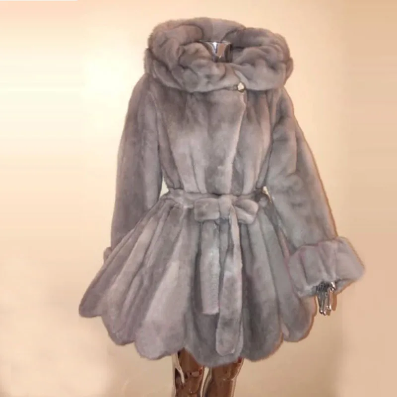 80cm hood Пальто и куртки с капюшонами, натуральный норковый жакет с капюшоном, Длинный натуральный мужской норковый мех, пальто, Женский натуральный жакет из меха - Цвет: 80cm hood