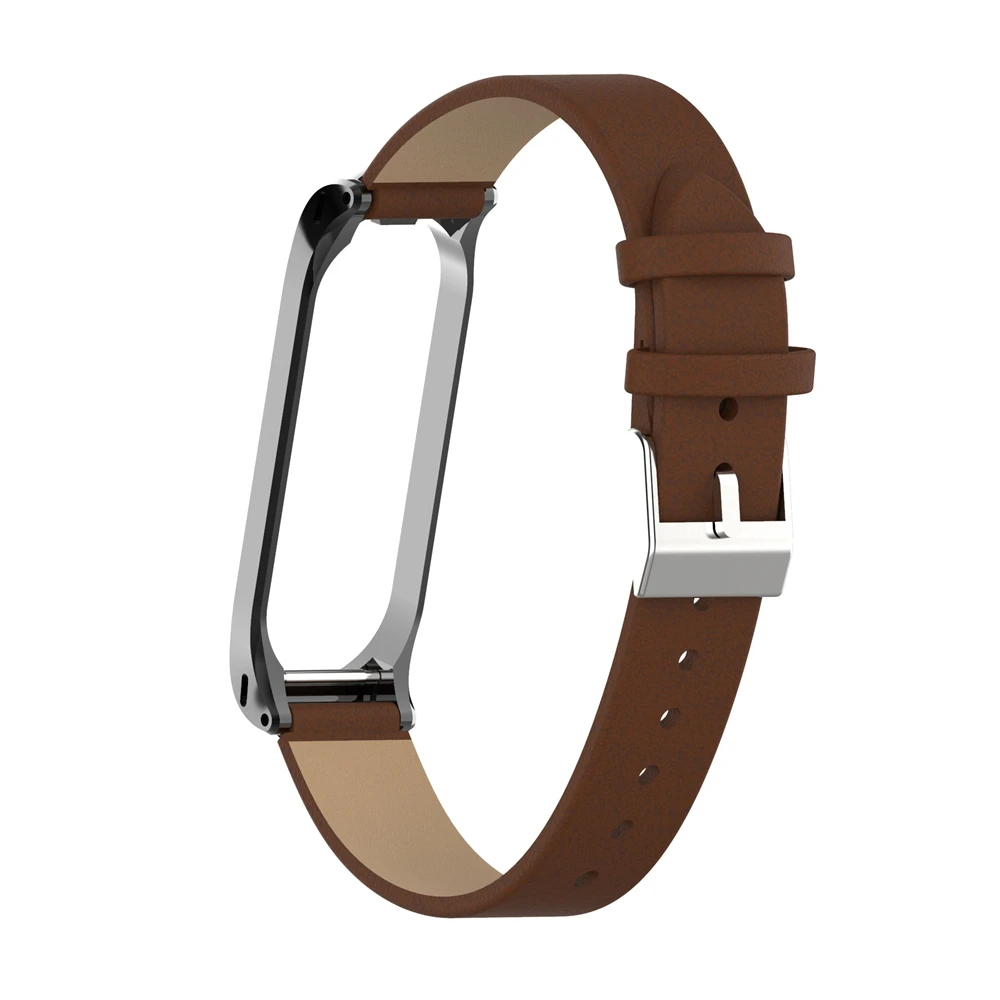 Кожаный ремешок для mi band 4, умный браслет, металлический чехол, PU ремешок для часов, для Xiaomi mi, ремешок, 3 замены, аксессуары для женщин и мужчин
