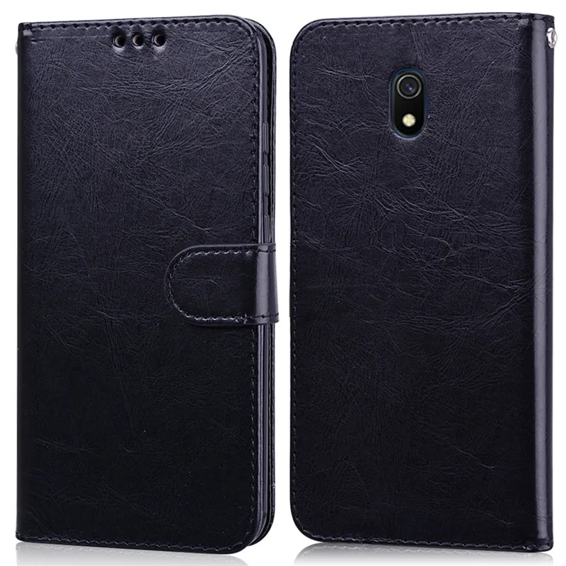 Black Чехол для телефона для Xiaomi Redmi 8A, силиконовый чехол, бампер, кожаный кошелек, флип-чехол для Xiaomi Redmi 8A A8, чехол, мягкий ТПУ - Цвет: Black