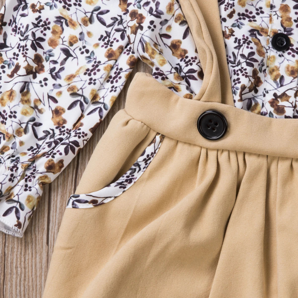 Детский комплект одежды От 1 до 5 лет для маленьких девочек Топ с длинным рукавом и