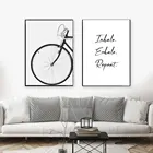 Минималистский Плакат Цитата черный, белый цвет холст картины современное искусство, принт старый велосипедный картина на стену для Гостиная домашний декор