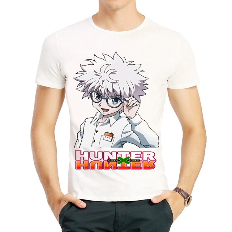 Футболка HUNTER X Cosplay с принтом Гон Фриксс, Киллуа Золдик и Курапика, короткие рукава, летняя.