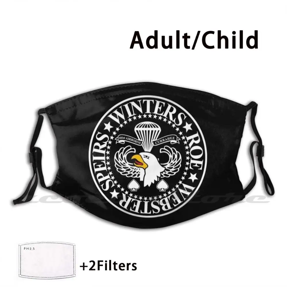 

Band Of Brothers Crest Mask DIY Washable Filter Pm2.5 Mouth Trending Band Of Brothers Wwii Screaming Eagle Parachute War