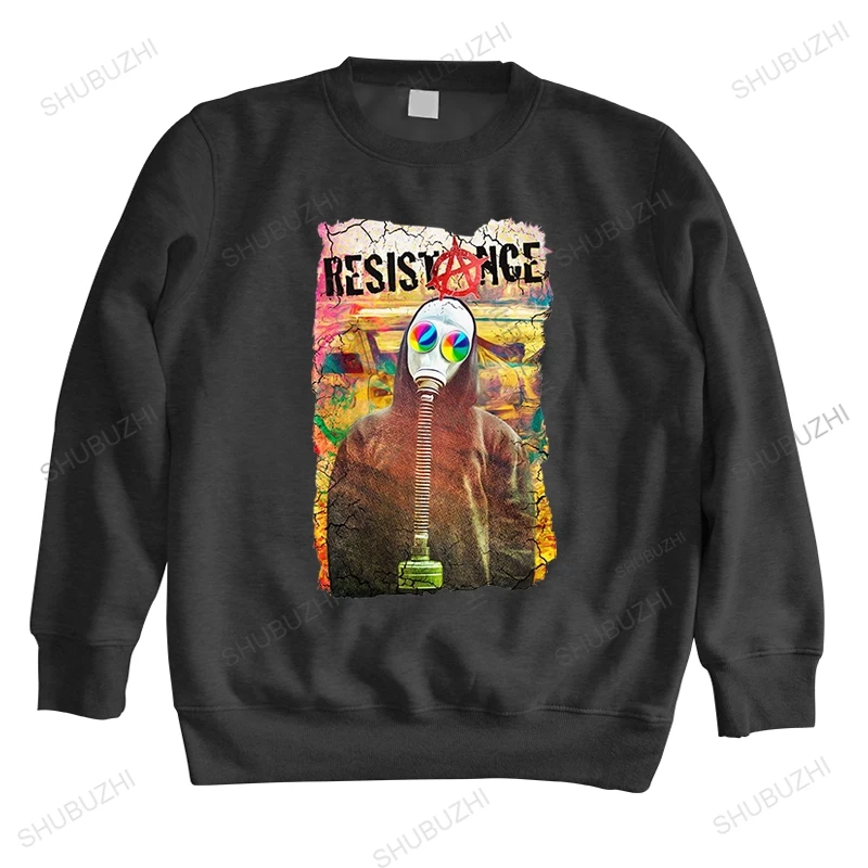 

Мужская хлопковая толстовка shubuzhi, черная теплая толстовка с круглым вырезом и символами анархии, большие размеры, весна 2019