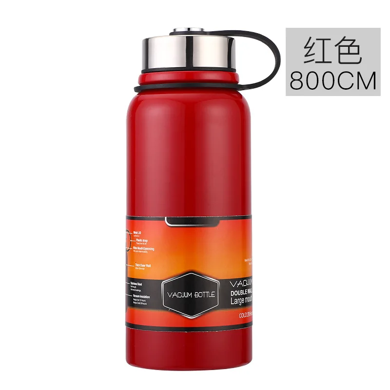 

304 vacuum stainless steel thermos cup outdoor portable portable large capacity sports kettle custom logo lettering
