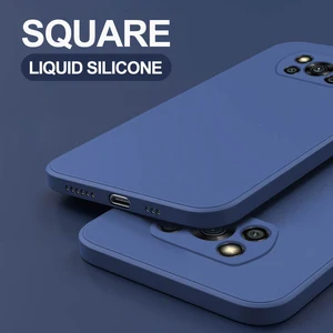 poco x3 pro pocox3 case square liquid silicone soft camera protection cover for xiaomi poco x3 x 3 pro pocox3 pro poco f3 pocof3 free global shipping