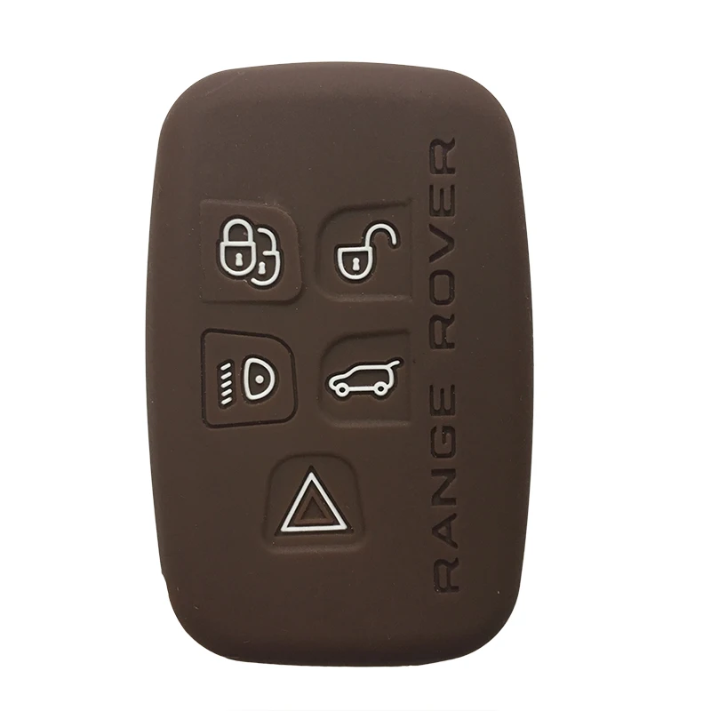 Силиконовый гелевый Чехол для автомобильных ключей Крышка для Land Rover freelander 2 Evoque Discovery Спортивная модная из силикона чехол для ключей в виде ракушки с подставкой - Название цвета: brown