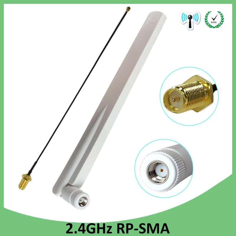 GRANDWISDOM 10pcs 2.4G antenna 8dbi sma female wlan wifi 2.4ghz antene IPX ipex 1 SMA male pigtail Extension Cable module antena