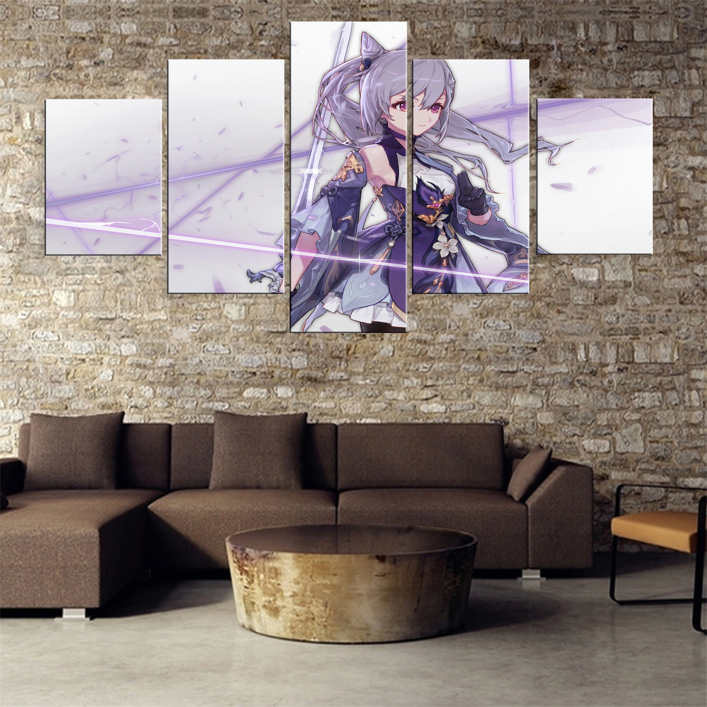 

Genshin Impact Game 5 Pieces Canvas Paintings Modern Oil Picture Wall Home Room Printed Art Decoration Modular