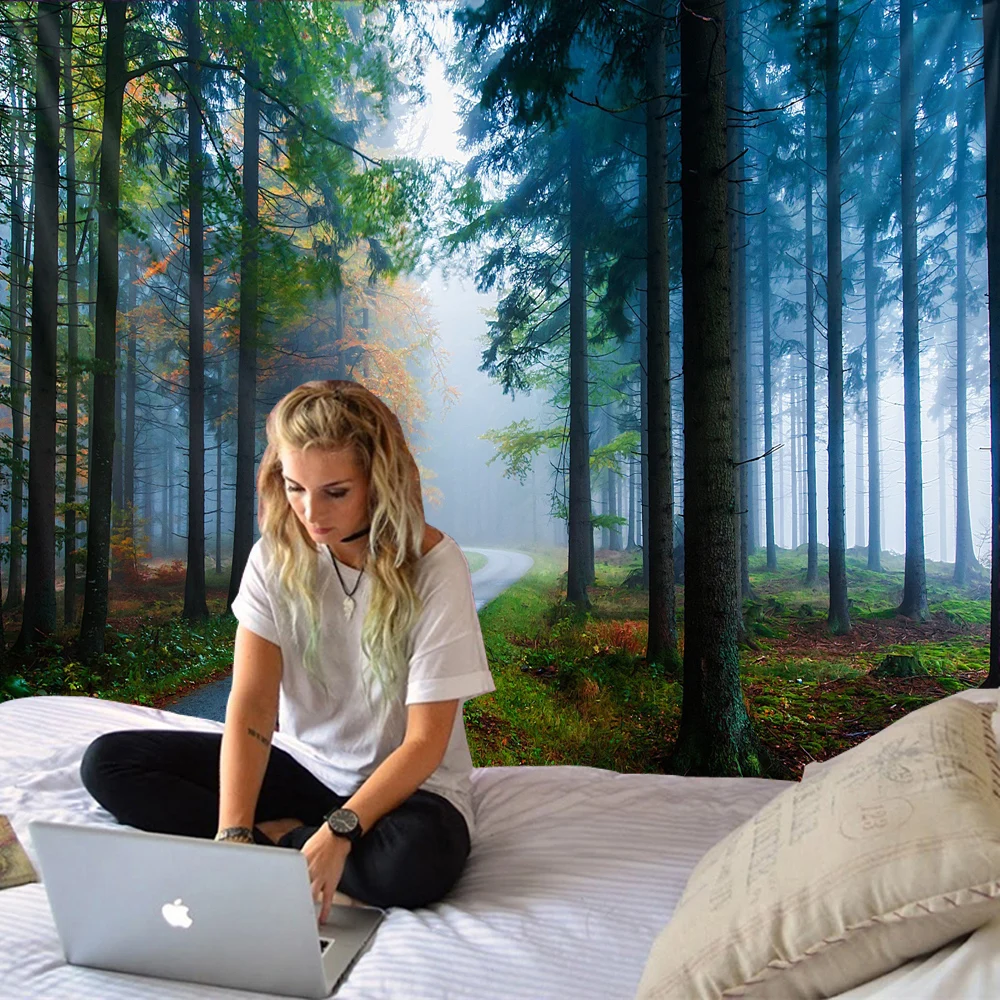 Горячая Распродажа Гобеленовые декорации с лесными лесами Декорации для сцены