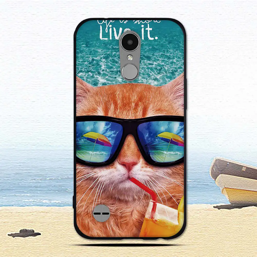 2017 чехол для lg k10 из мягкого силикона ТПУ с рисунком окрашенная задняя защитная