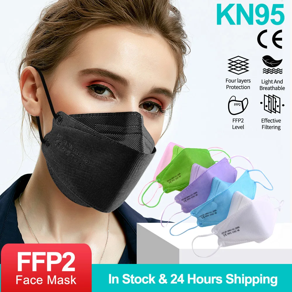 

4 Layers Korean KN95 FFP2 Face Masks n95 Respiratorffp2reutilizable Protective Fish Dustproof Adult Filter Mask fpp2 Mascherina