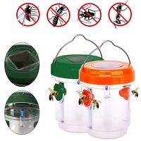 led solar powered wasp trap hanging fruit fly trap with double entry control beekeeping wasp killer for garden park