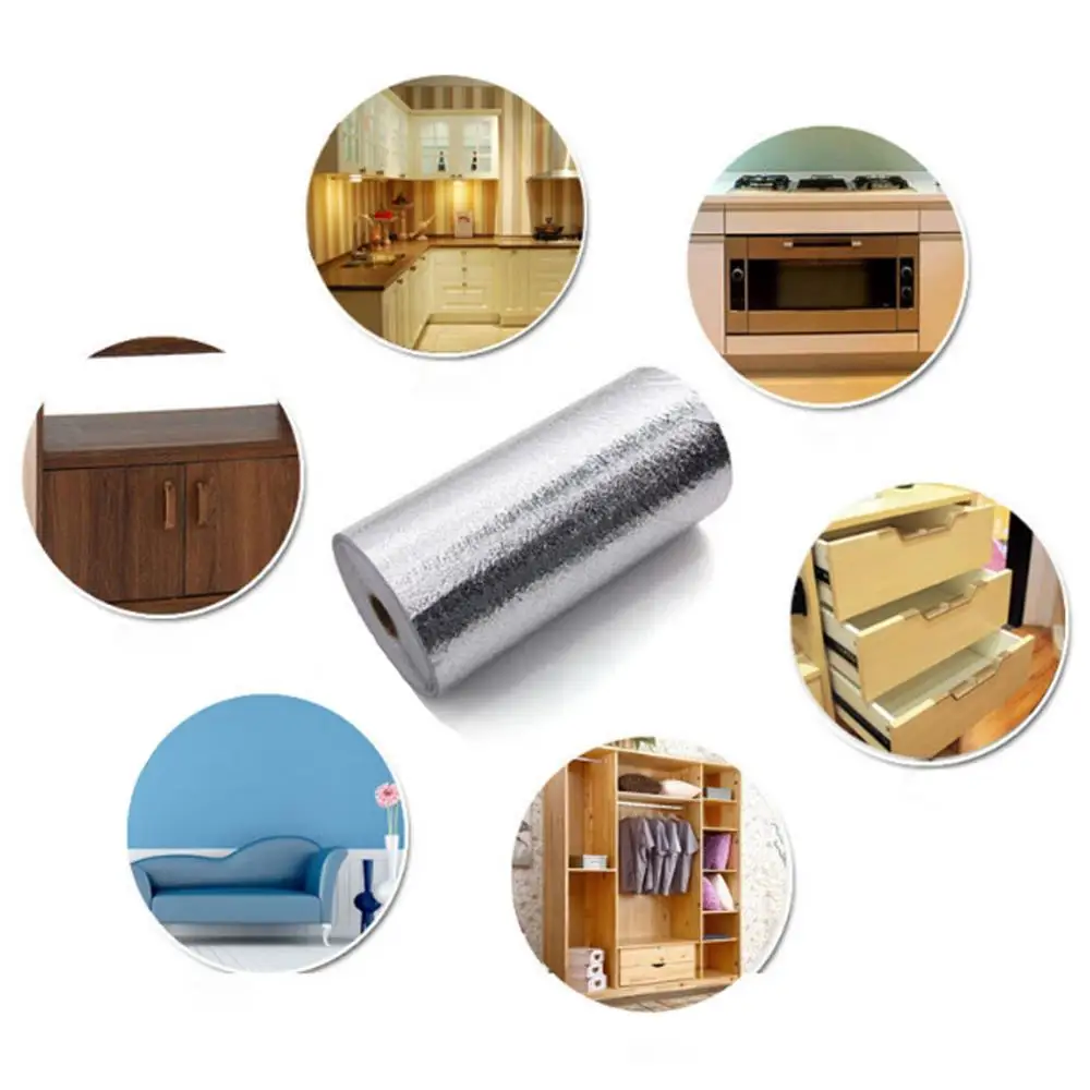 Маслостойкая кухонная наклейка водонепроницаемая алюминиевая фольга