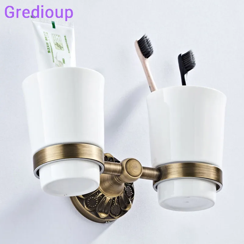 Античная бронзовая кружка держатель для стакана черная подставка кружек