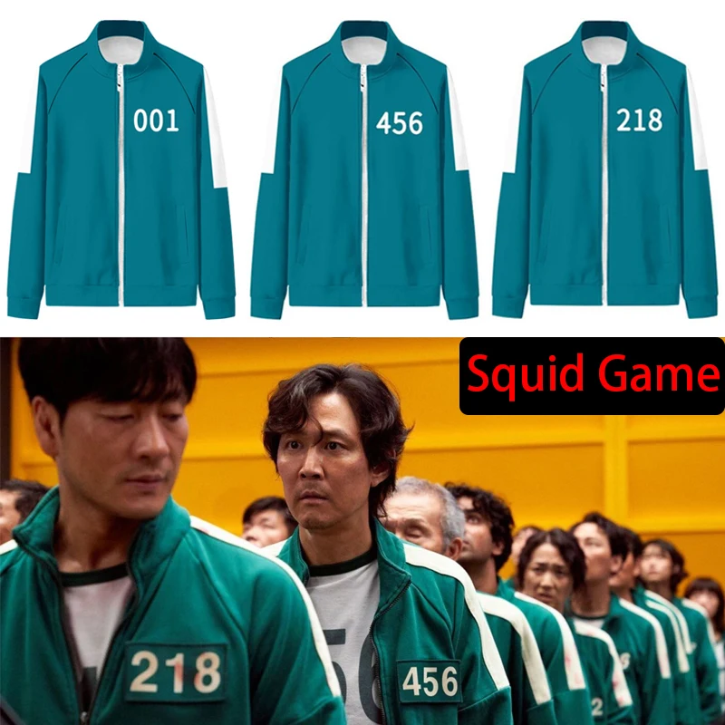 Костюм для косплея из игры кальмар пальто спортивная одежда куртка 456 цифровой